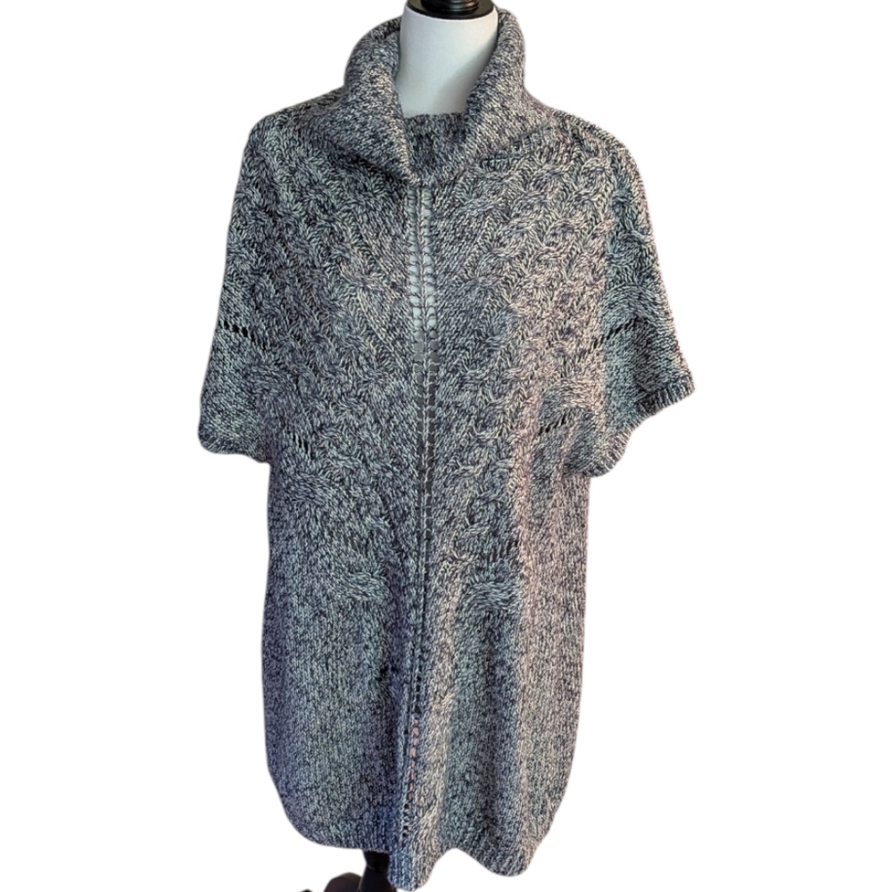 Love & Legend Cozy Blue Sweater/Dress.  Cowl Neck, Design.  Sz 3x EUC